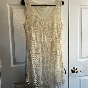Anthro Staring at Stars vintage off white sleeveless dress
